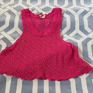 Pink Knit Sleeveless Top
